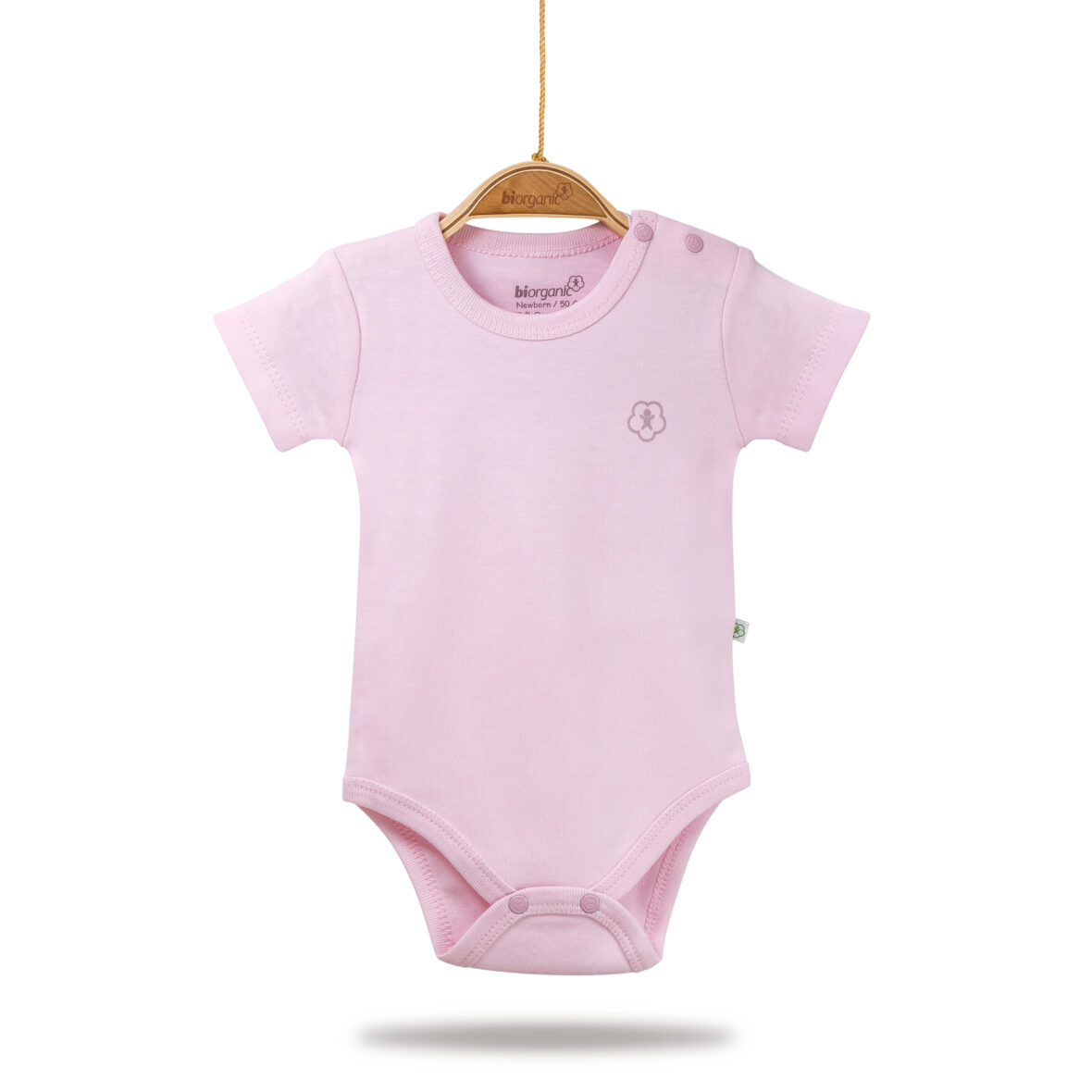 Bibaby Bi Organik Basic Kısa Kol Ay Body 56627 Pembe