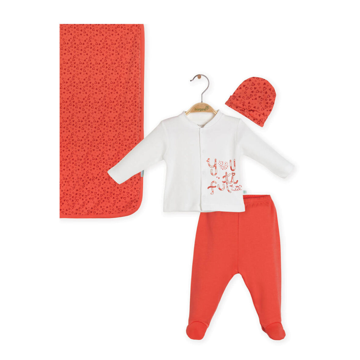 Bibaby Biorganic Lee Leopar Battaniyeli Tüllü Set 62251 Nar Ekru