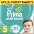 prima bebek bezi aktif bebek 5 beden aylik firsat paketi 116 adet 206568