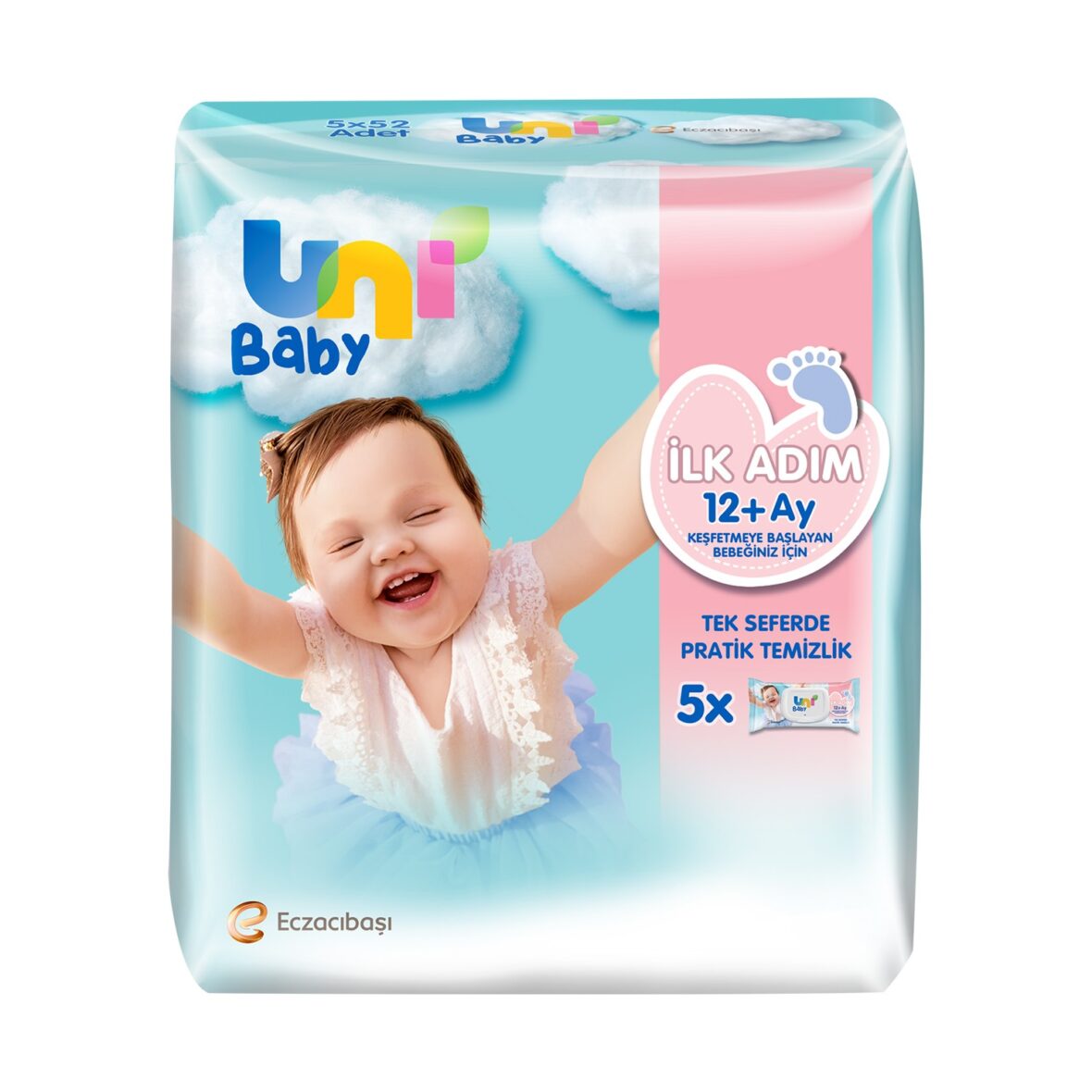 Uni Baby İlk Adım Islak Havlu Mendil 5Li 260 Yaprak