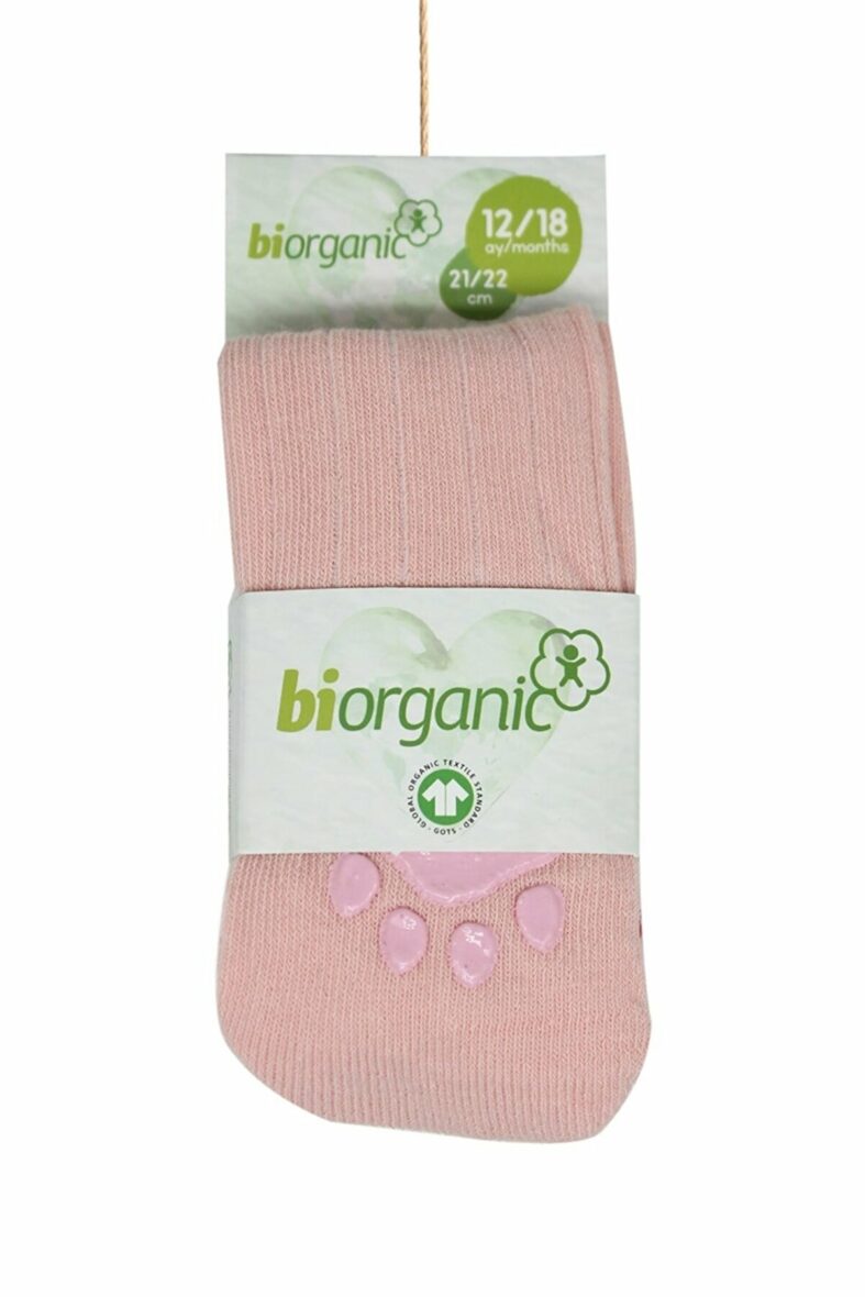 Bibaby Biorganic Kaymaz Derby Külotlu Çorap 68394 Pembe