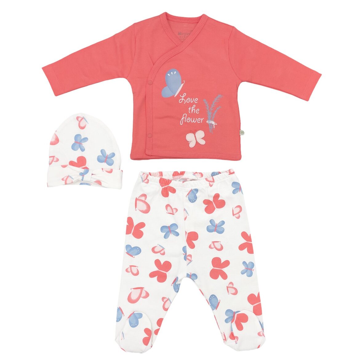 Bibaby Biorganic Wild Flowers 3’lü Zıbın Set 73286 Coral