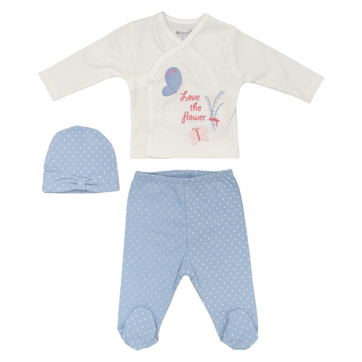 Bibaby Biorganic Wild Flowers 3’lü Zıbın Set 73286 Spring Blue