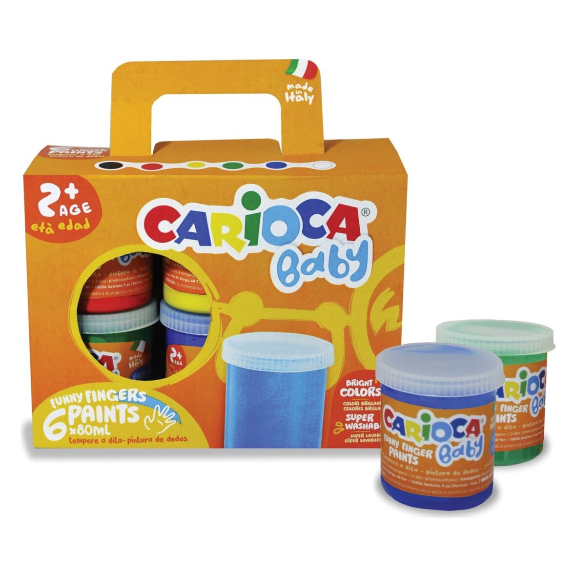 Carioca Bebek Parmak Boyası 6lı Süper Yıkanabilir 6x80ml