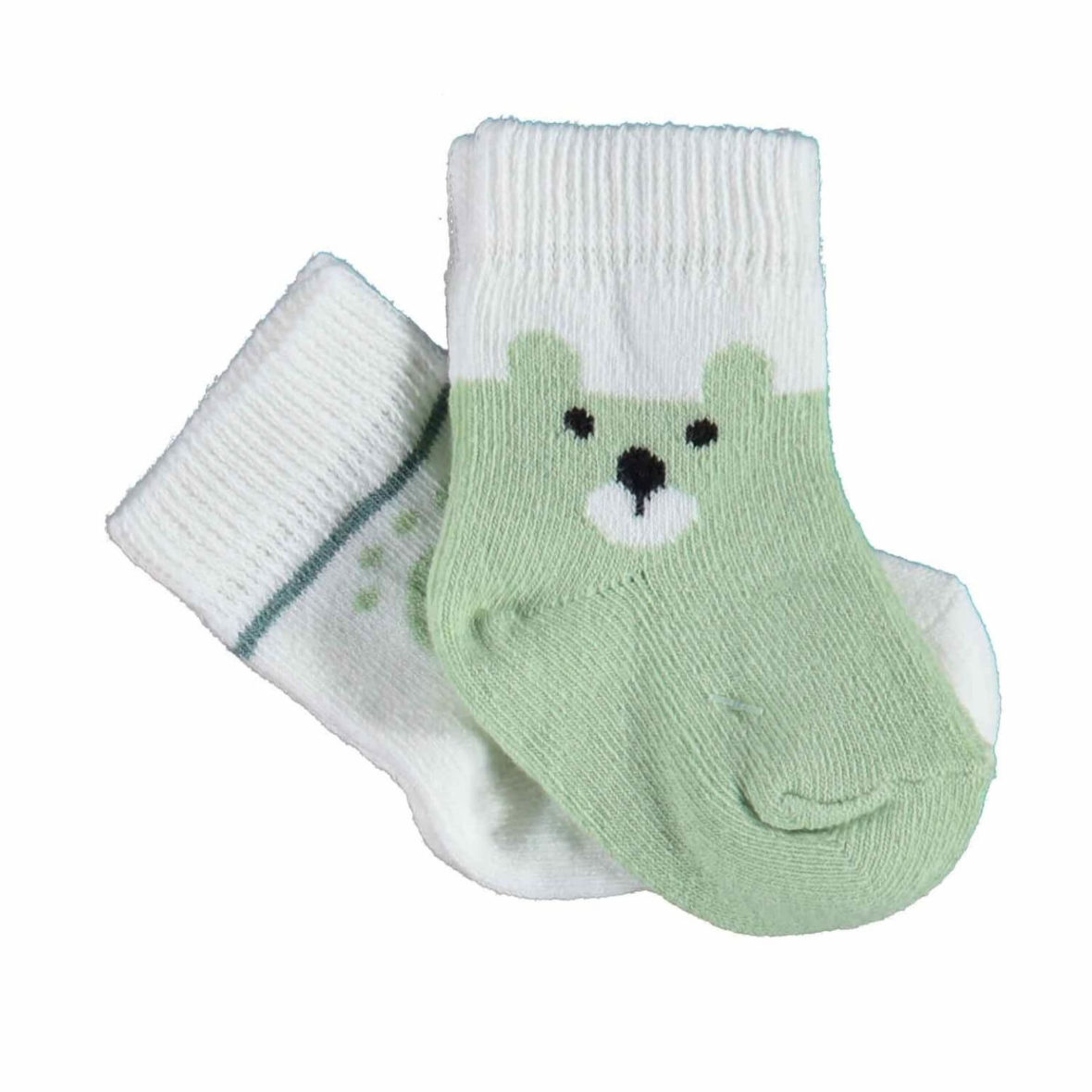 Bibaby Biorganic Happy Bear 2’Li Çorap 68413 Yeşil