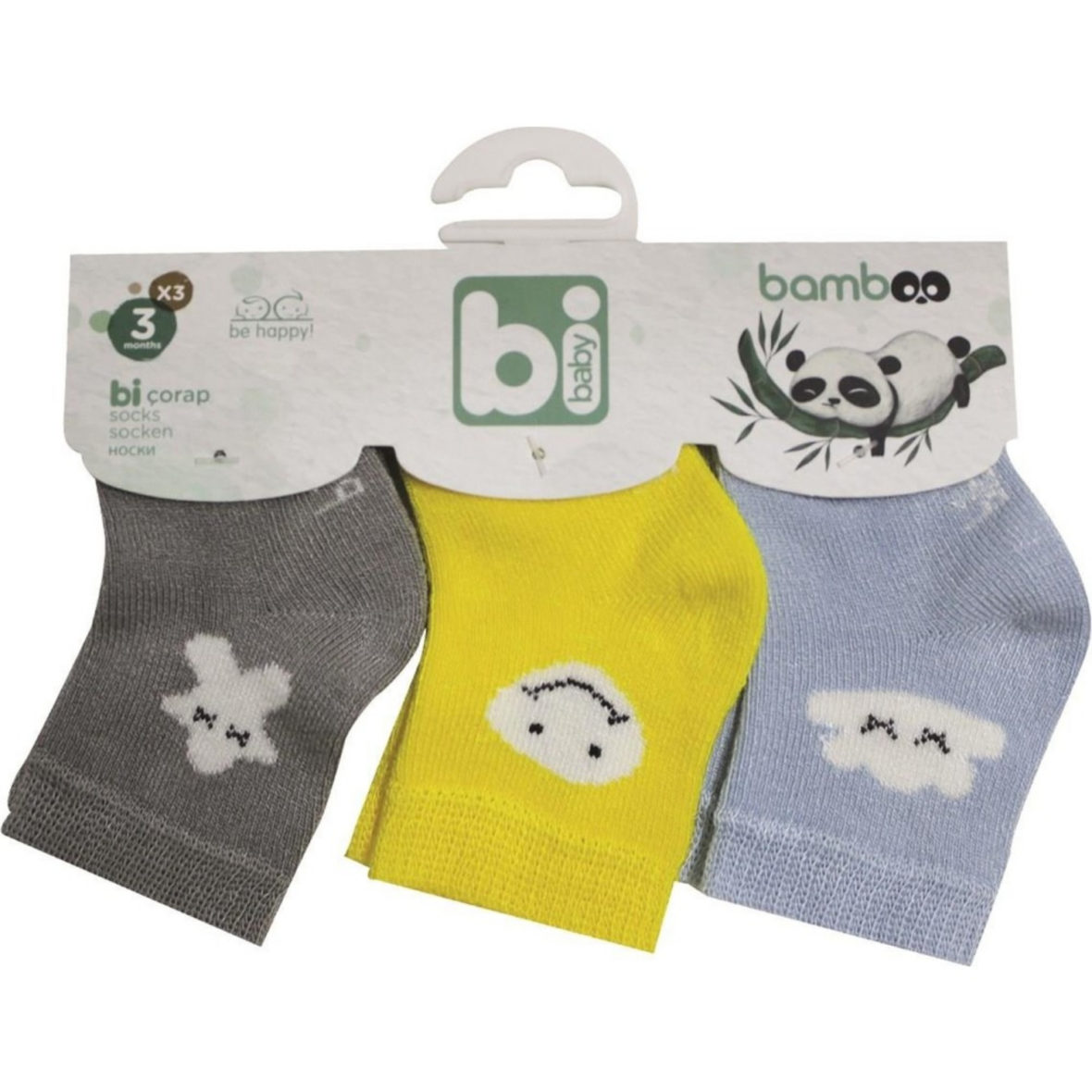 Bibaby Desenli Bamboo 3’Lü Çorap 68383 Erkek