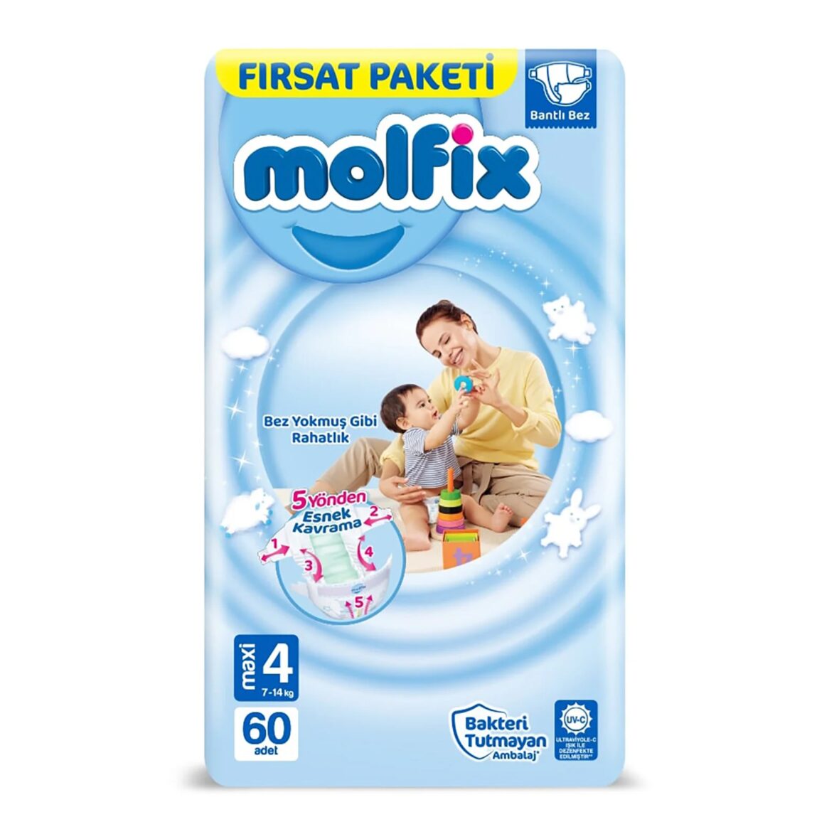 Molfix Bebek Bezi Fırsat Paketi 4 Beden 7-14 Kg 60 Adet