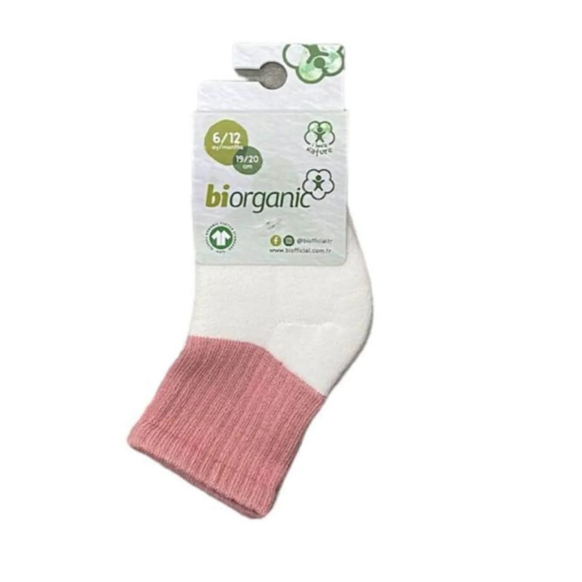 Bibaby Biorganic Colours 2’Li Havlu Kaymaz Çorap 68480 Ekru Pudra