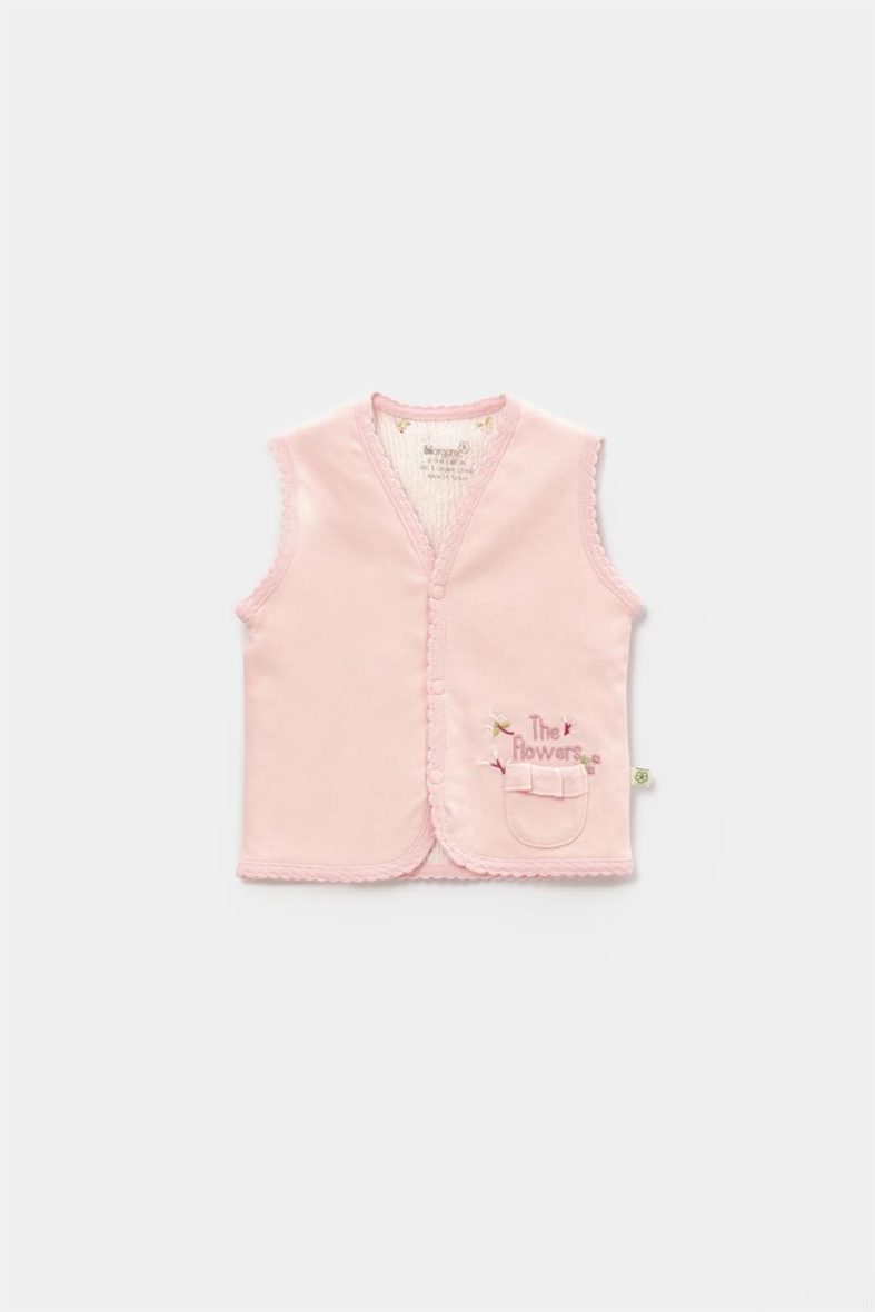 Bibaby Biorganic The Flowers Yelek 61486 Ekru Pembe