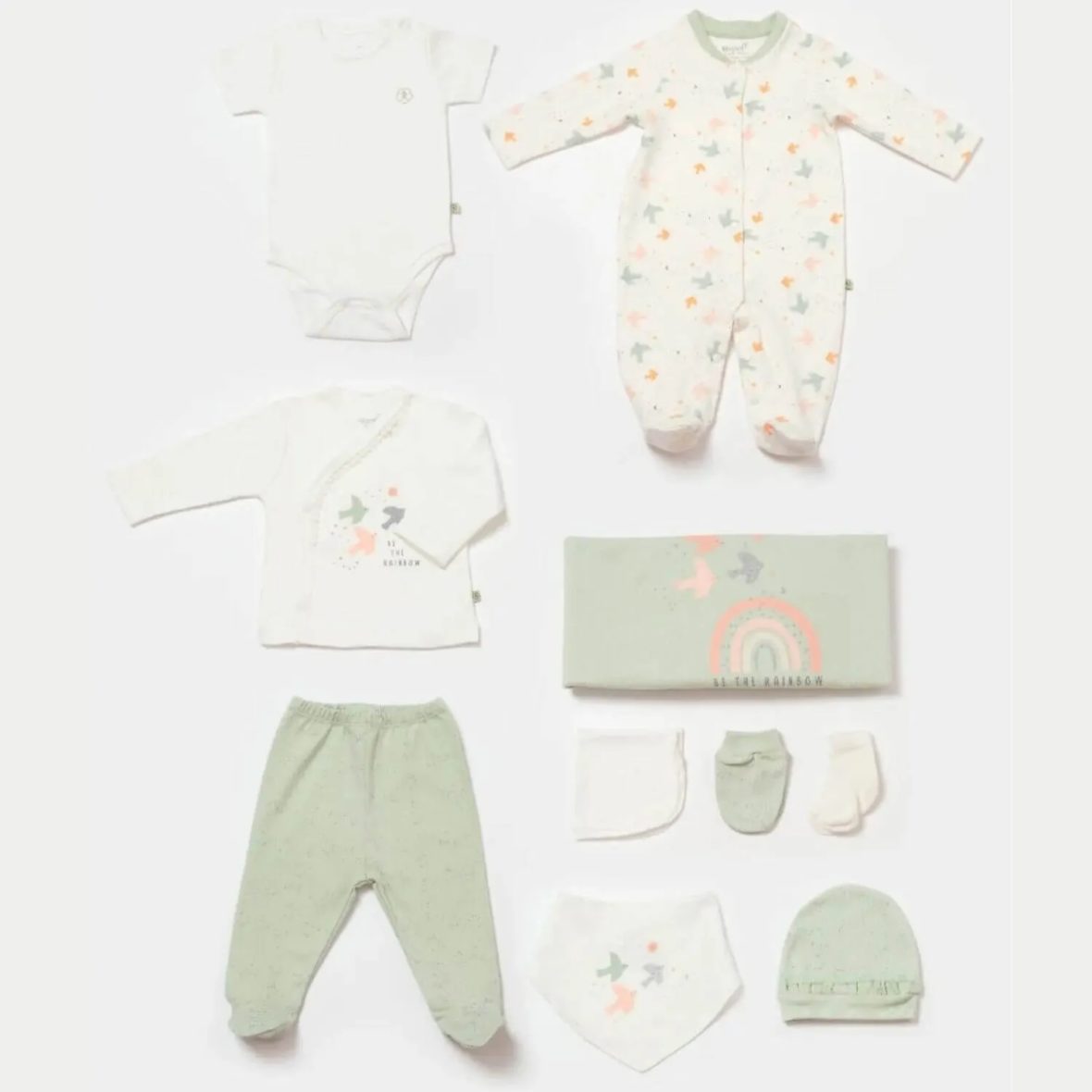 Bibaby Biorganic Tıny Bırds 10’Lu Set 63220 Ekru Yeşil