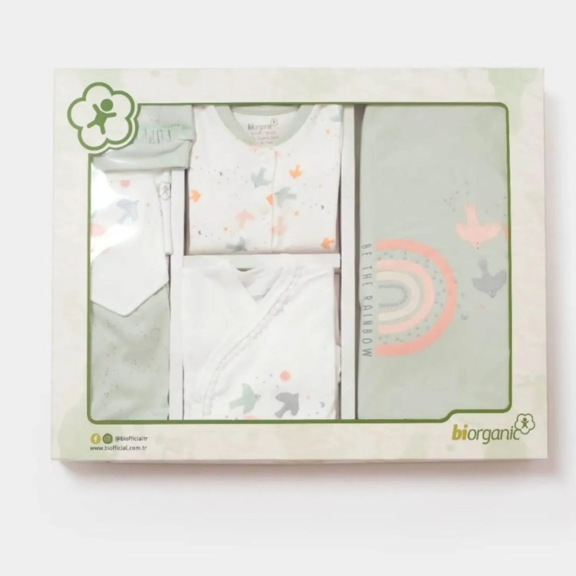 bibaby-biorganic-tiny-birds-10-lu-set-63220-ekru-yesil-236487