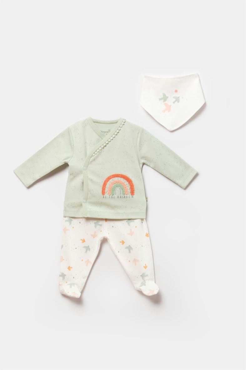 Bibaby Biorganic Tıny Bırds 3’Lü Set 73309 Ekru Yeşil