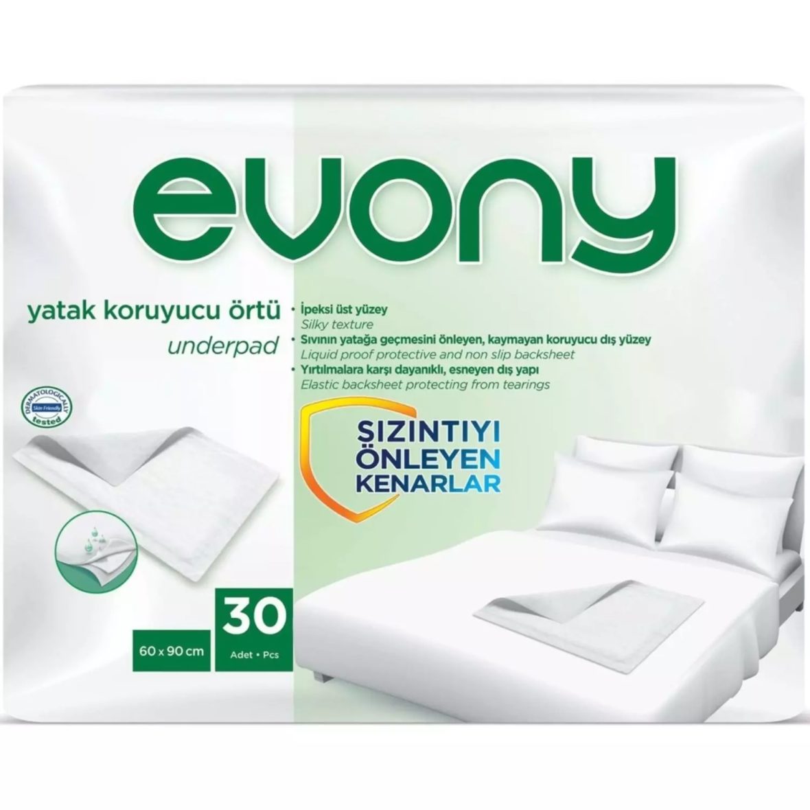 Evony Yatak Koruyucu Örtü 60×90 30 Adet