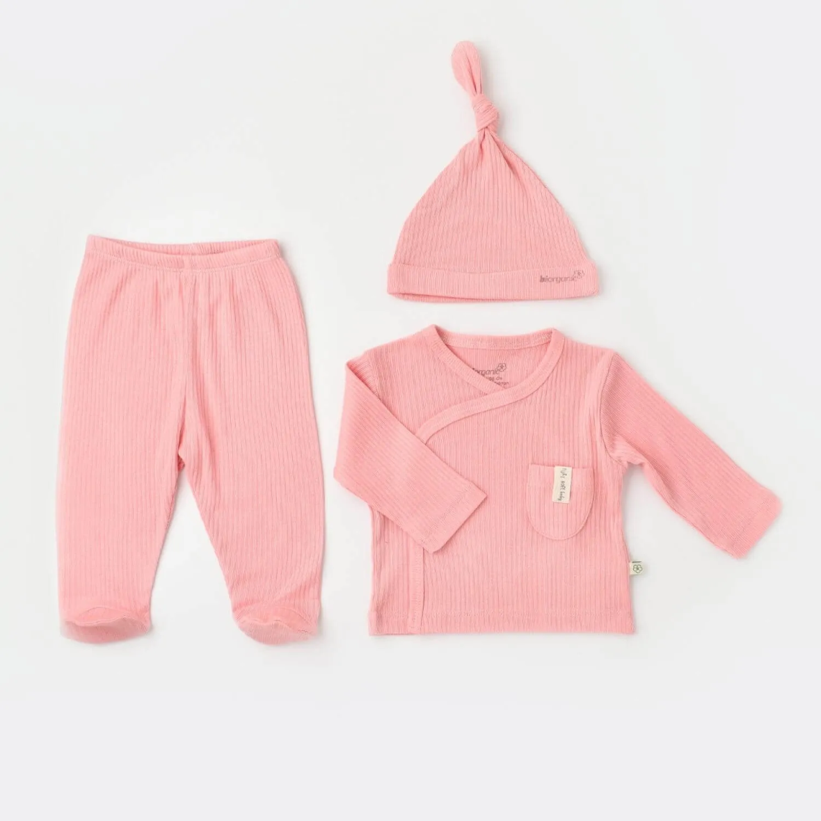 Bibaby Biorganic Soft Modal 3’Lü Zıbın Set 73293 Pembe