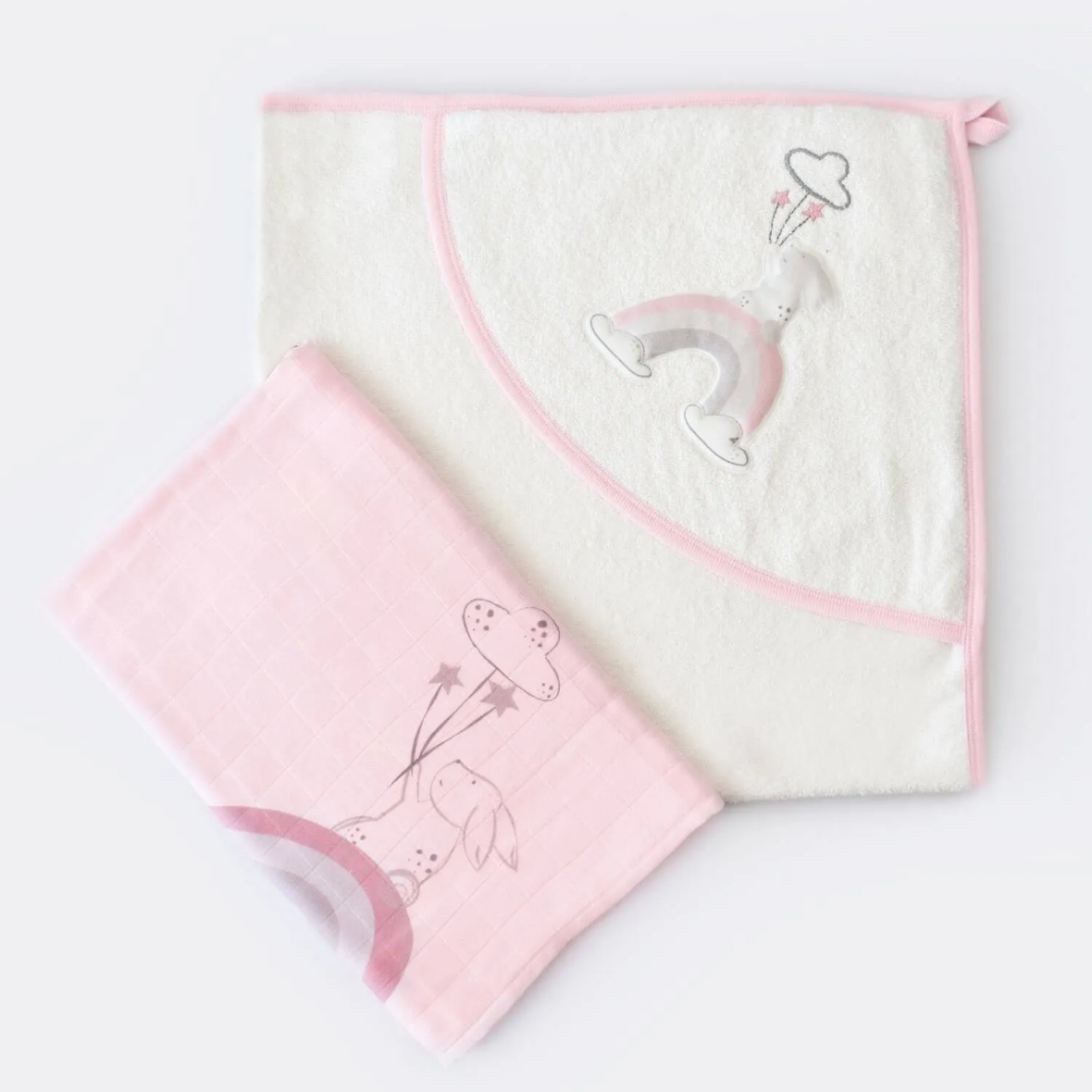 Bibaby Pretty Rabbit Müslin Havlu Set 66345 Pembe