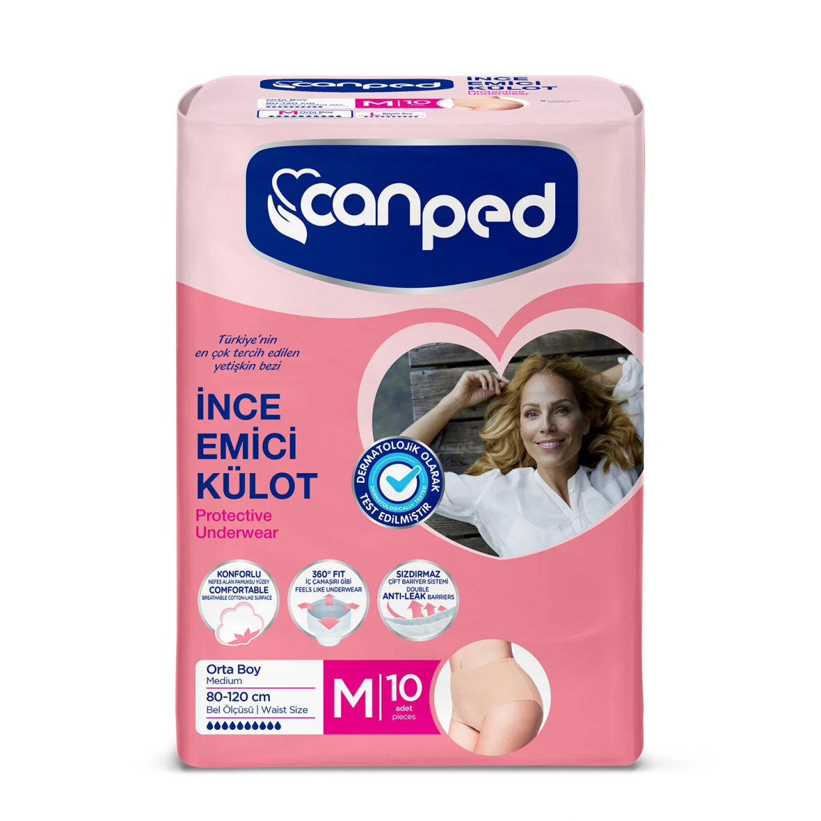 Canped İnce Emici Külot Mesane Pedi M Beden Orta Boy 10 Adet