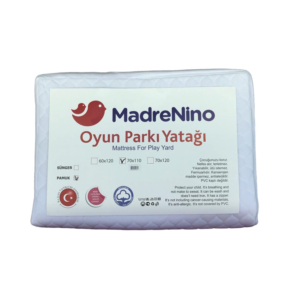 MadreNino Pamuk Oyun Parkı Yatağı 70×110