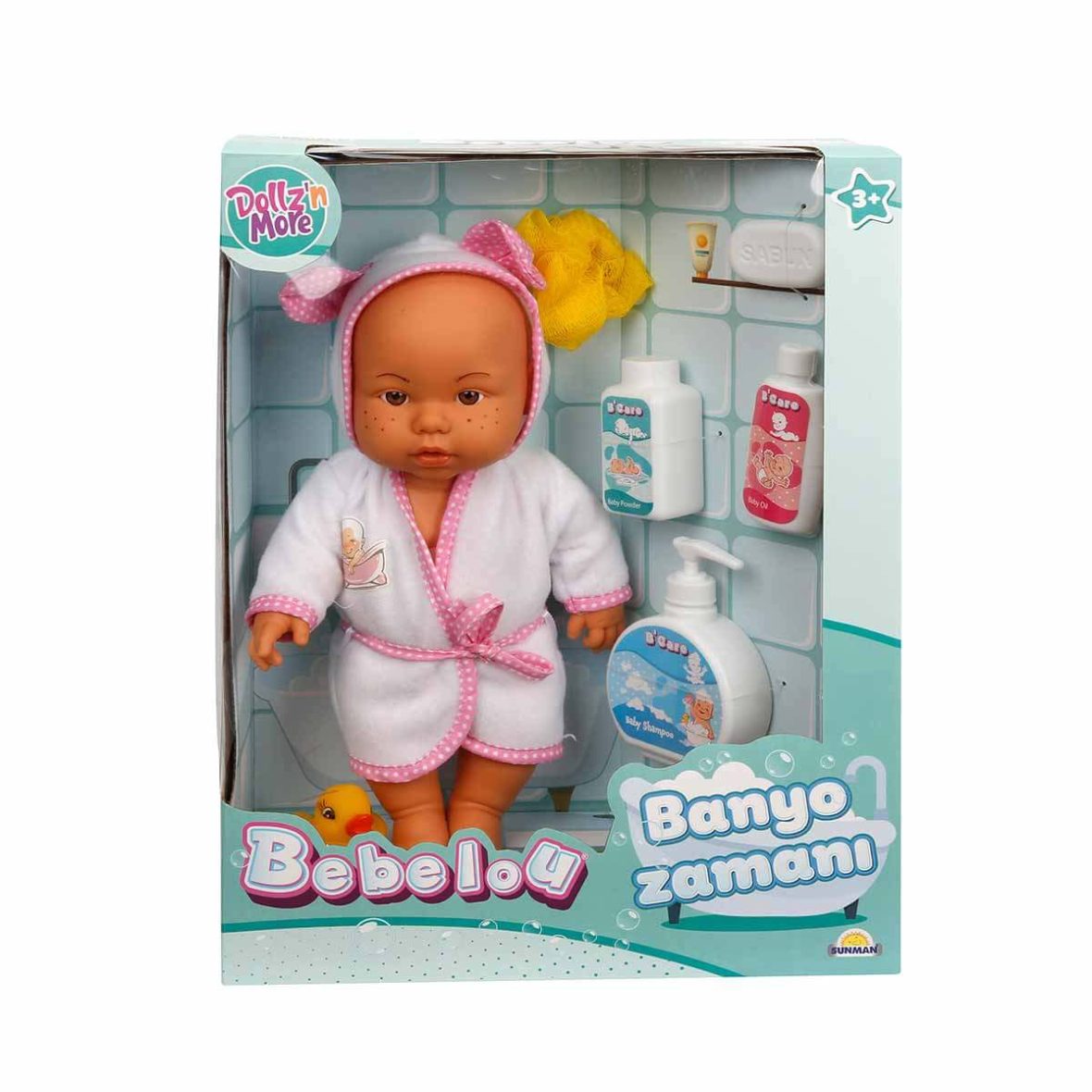 Sunman Bebelou Banyo Zamanı Bebek Seti 35 Cm