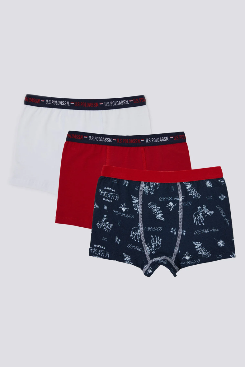 U.S Polo Erkek Çocuk Boxer 3’Lü Takım 1372 NAVY