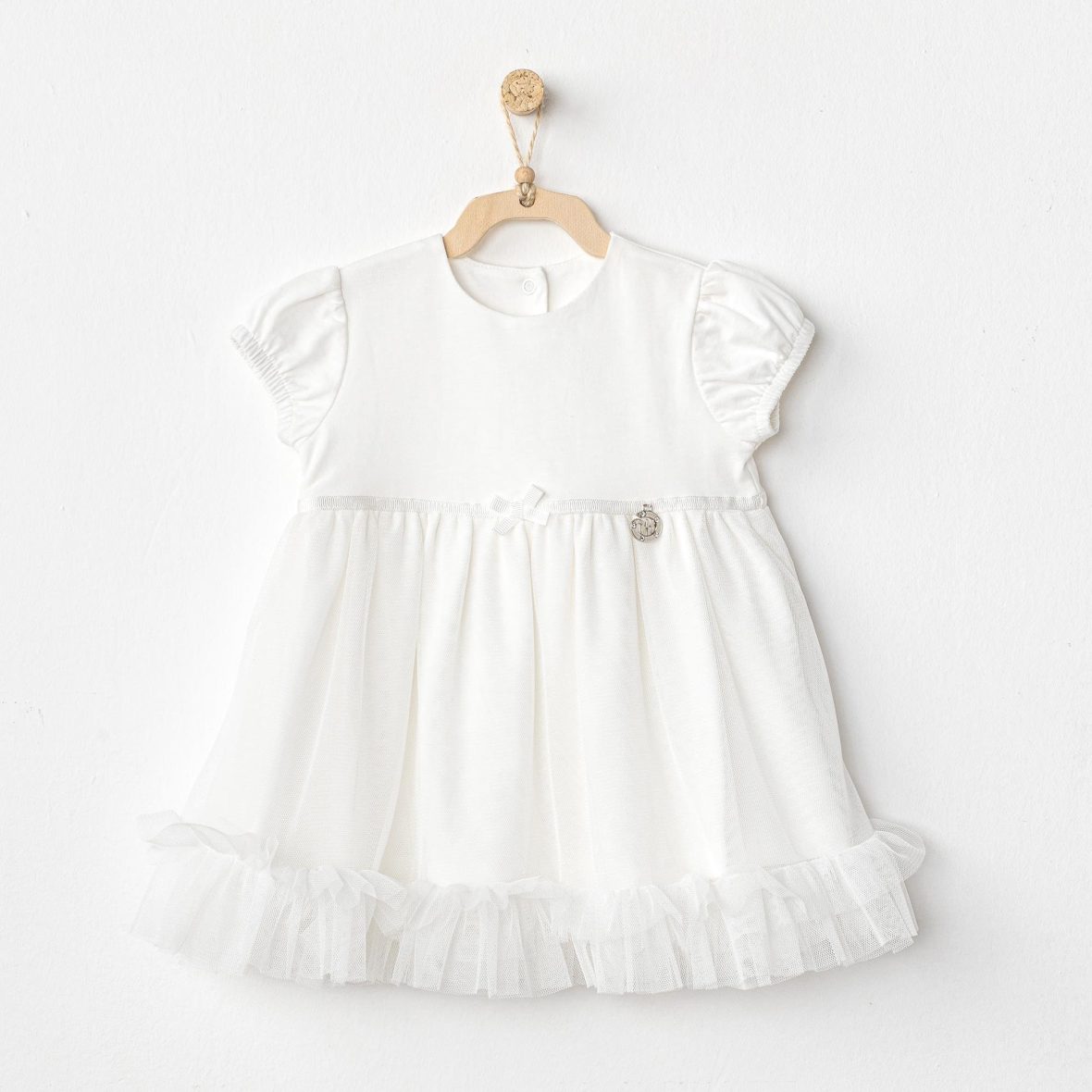 Andywawa AC24592 Dress Duck Bebek Elbise Ekru