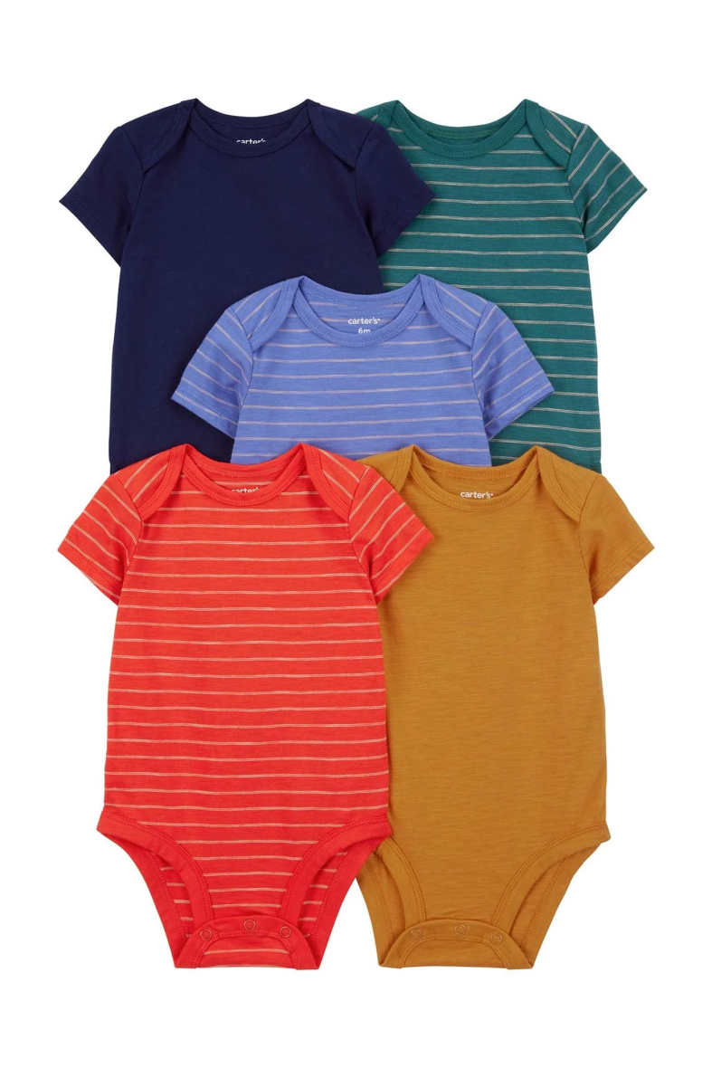 Carter’s Layette Erkek Bebek 5’Li Kısa Kol Body 1Q934710 Karışık Renkli