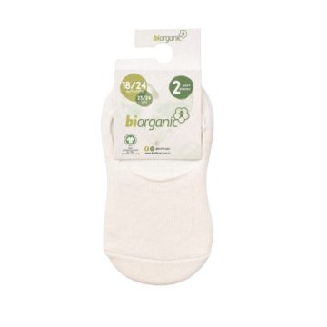 bibaby-biorganic-basic-erkek-babet-2-li-corap-68454-beyaz-ekru-231792