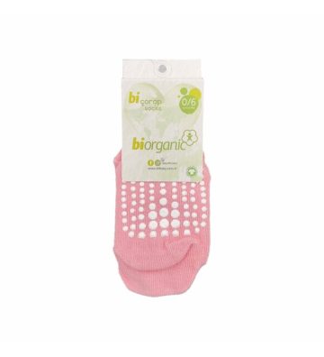 bibaby-biorganic-points-tekli-kaymaz-corap-68392-pembe-229434