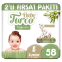 baby turco dogadan bebek bezi 2 li firsat paketi no 5 58 adet 246659