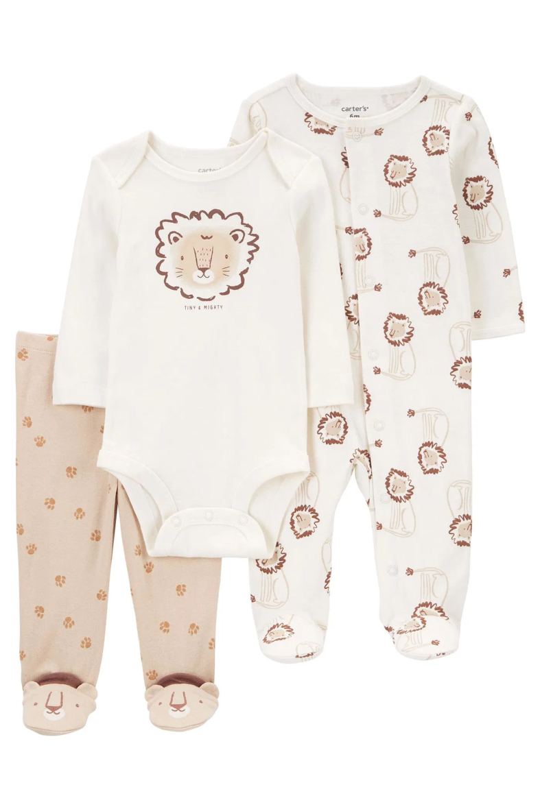 Carter’s Erkek Bebek Tulum Body Pantolon Set 3’lü Paket 1R038310 Renkli